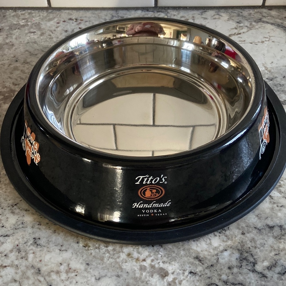 Tito’s Vodka large dog bowl